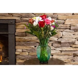 Indiana Glass Illusions Green Vase | Vintage 1970s Textured Art Glass